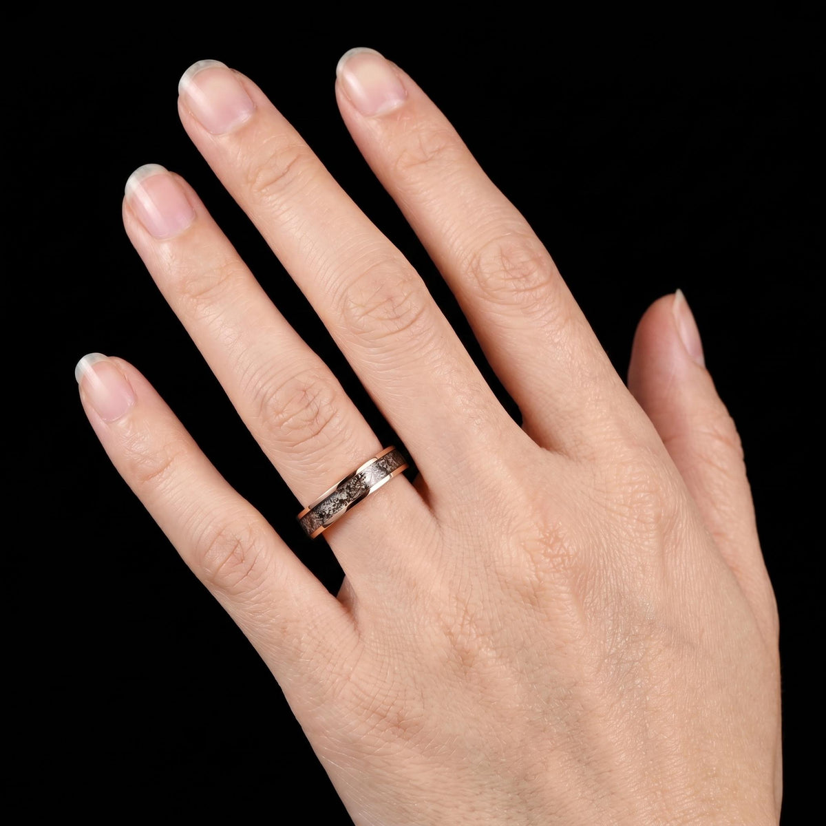Rutilated Quartz Ring, Rose Gold Tungsten Ring, Rose gold Wedding Ring, Mens Wedding Band, Womens Ring, Anniversary Ring, Eng