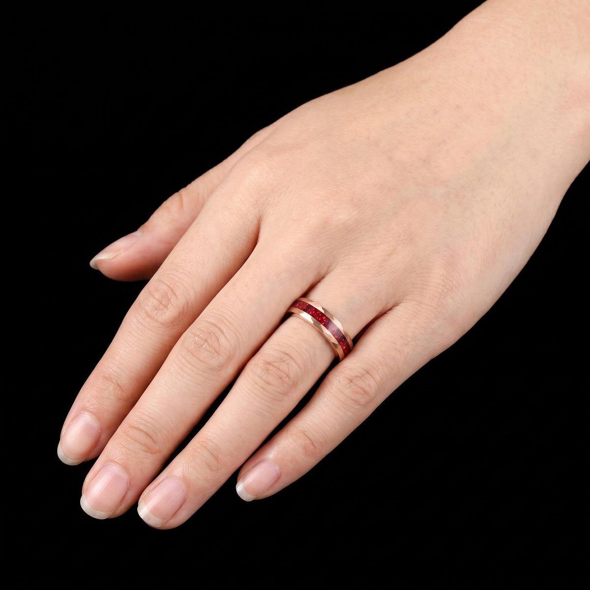 Hammered Rose Gold Ruby Ring | Handcrafted Elegant Ruby Jewelry ~ Rose Gold Statement Ring - Anniversary Birthday Gift For He