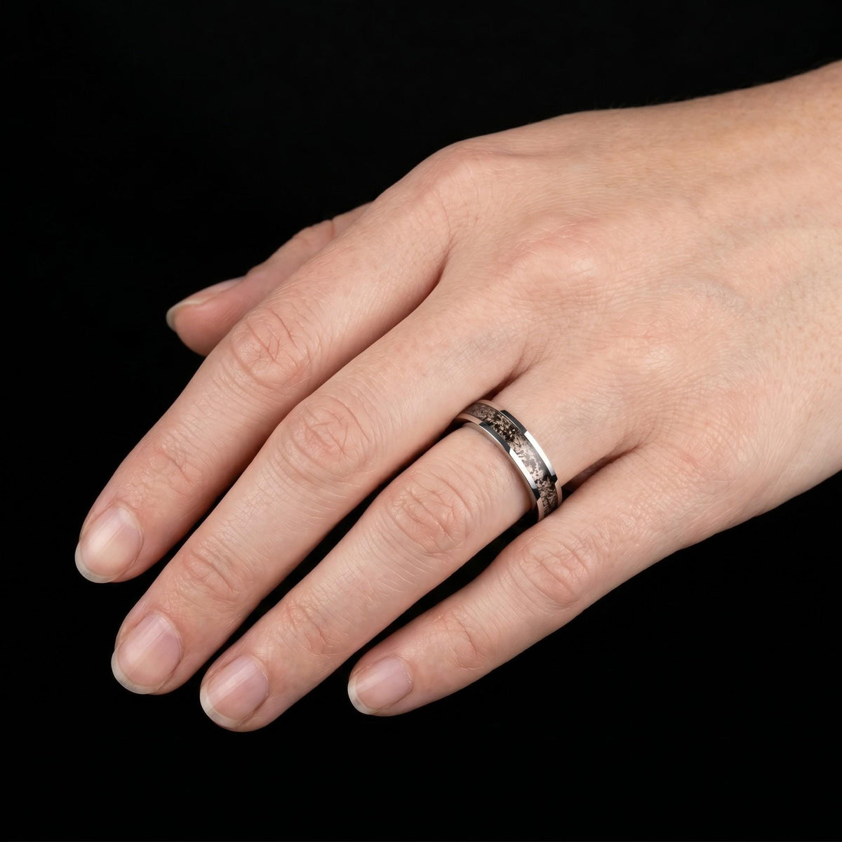 Rutilated Quartz Ring, Silver Tungsten Ring, Silver Wedding Ring, Mens Wedding Band, Womens Ring, Anniversary Ring, Engagemen