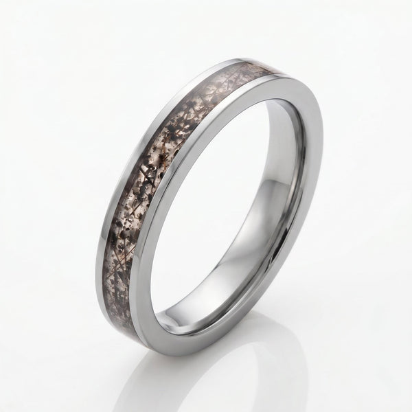 Rutilated Quartz Ring, Silver Tungsten Ring, Silver Wedding Ring, Mens Wedding Band, Womens Ring, Anniversary Ring, Engagemen