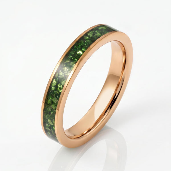Mens Emerald Ring Gold Tungsten ~ 4mm 8mm Band ~ Wedding Anniversary Jewelry ~ Gold Promise Ring ~ Engagement Ring ~ Statemen