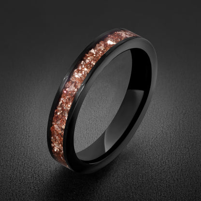 Morganite ring, black tungsten ring, mens wedding band, womens wedding ring, anniversary gift, comfort fit, 4mm ring, 8mm rin