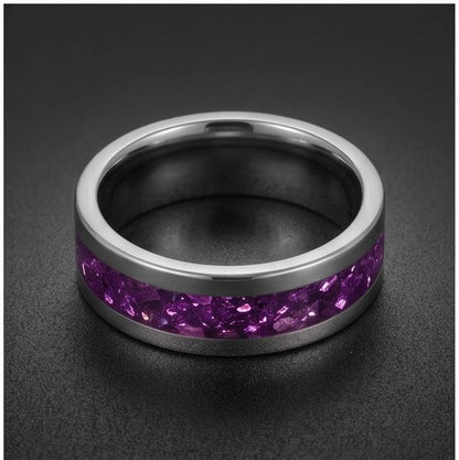 Alexandrite Ring, Silver Tungsten Ring, Silver Wedding Ring, Mens Wedding Band, Womens Ring, Anniversary Ring, 8mm Ring, 4mm 