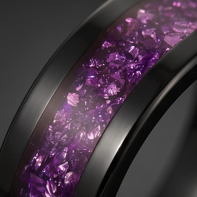 Alexandrite Ring, Black Tungsten Ring, Black Wedding Ring, Mens Wedding Band, Womens Ring, Anniversary Ring, 4mm Ring, 8mm Ri