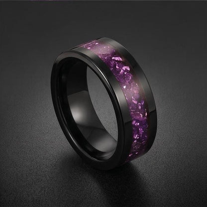 Alexandrite Ring, Black Tungsten Ring, Black Wedding Ring, Mens Wedding Band, Womens Ring, Anniversary Ring, 4mm Ring, 8mm Ri