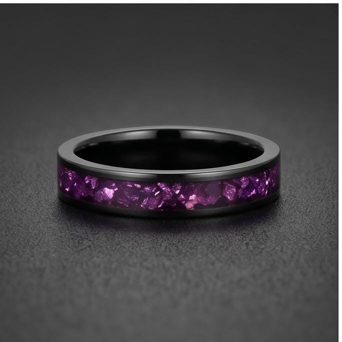 Alexandrite Ring, Black Tungsten Ring, Black Wedding Ring, Mens Wedding Band, Womens Ring, Anniversary Ring, 4mm Ring, 8mm Ri