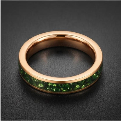 Mens Emerald Ring Gold Tungsten ~ 4mm 8mm Band ~ Wedding Anniversary Jewelry ~ Gold Promise Ring ~ Engagement Ring ~ Statemen