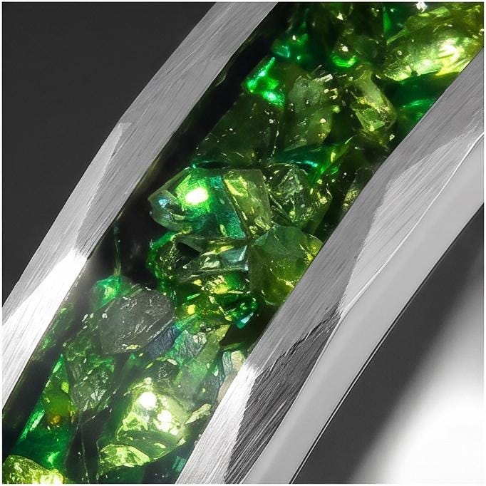 Emerald ring, hammered silver tungsten ring, mens wedding band, womens wedding ring, anniversary gift, comfort fit, 4mm ring,