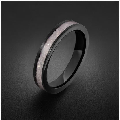 Moonstone Ring, Black Tungsten Ring, Black Wedding Ring, Mens Wedding Band, Womens Ring, Anniversary Ring, Engagement Ring, 4