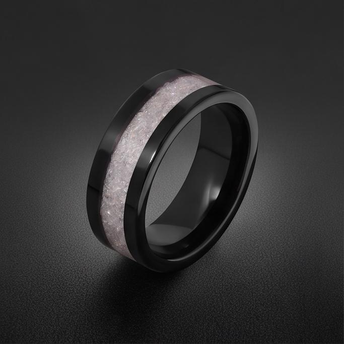 Black Tungsten Moonstone Ring for Men ~ Moonstone Wedding Band, Comfort Fit (4mm, 8mm) ~ Tungsten Carbide Couple Ring ~ Promi