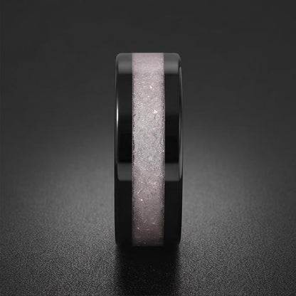 Black Tungsten Moonstone Ring for Men ~ Moonstone Wedding Band, Comfort Fit (4mm, 8mm) ~ Tungsten Carbide Couple Ring ~ Promi