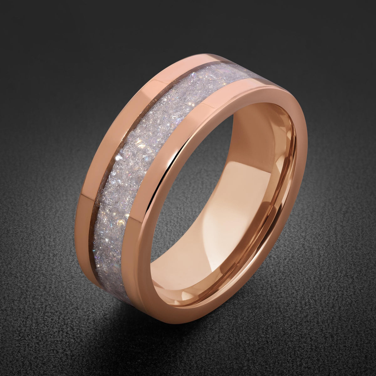 Moonstone Ring, Rose Gold Tungsten Ring, Rose Gold Wedding Ring, Mens Wedding Band, Womens Ring, Anniversary Ring, Engagement