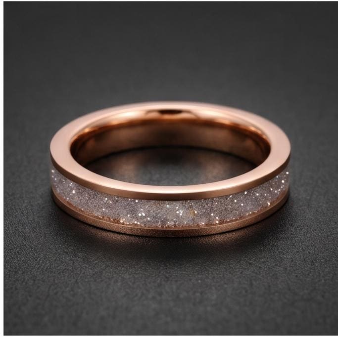 Moonstone Ring, Rose Gold Tungsten Ring, Rose Gold Wedding Ring, Mens Wedding Band, Womens Ring, Anniversary Ring, Engagement