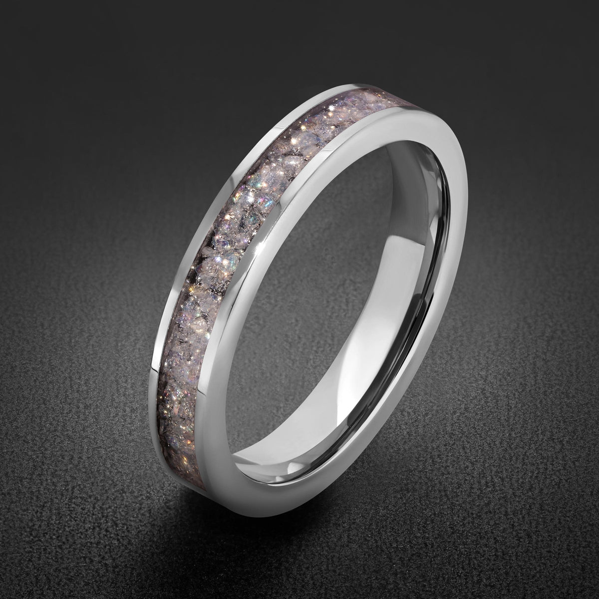 Tungsten Carbide Moonstone Ring ~ Silver Wedding Band (4mm & 8mm) ~ Moonstone Mens Wedding Ring ~ Moonstone Jewelry ~ Silver 