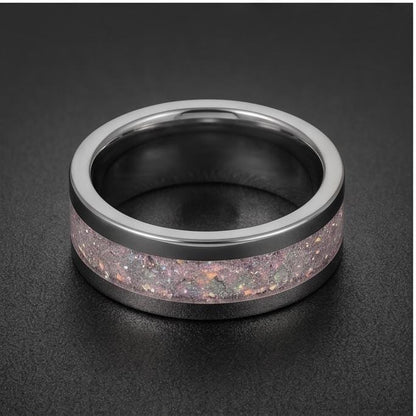 Moonstone Mens Wedding Band ~ Tungsten Carbide Ring ~ Silver Wedding Jewelry (4mm & 8 mm) ~ Anniversary Wedding Ring ~ Elegan