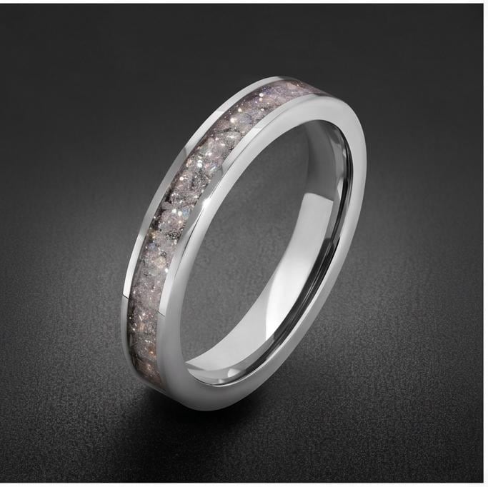 Moonstone Mens Wedding Band ~ Tungsten Carbide Ring ~ Silver Wedding Jewelry (4mm & 8 mm) ~ Anniversary Wedding Ring ~ Elegan