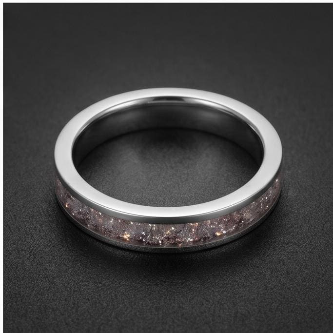 Moonstone Mens Wedding Band ~ Tungsten Carbide Ring ~ Silver Wedding Jewelry (4mm & 8 mm) ~ Anniversary Wedding Ring ~ Elegan