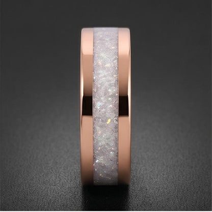 Moonstone Ring, Rose Gold Tungsten Ring, Rose Gold Wedding Ring, Mens Wedding Band, Womens Ring, Anniversary Ring, Engagement