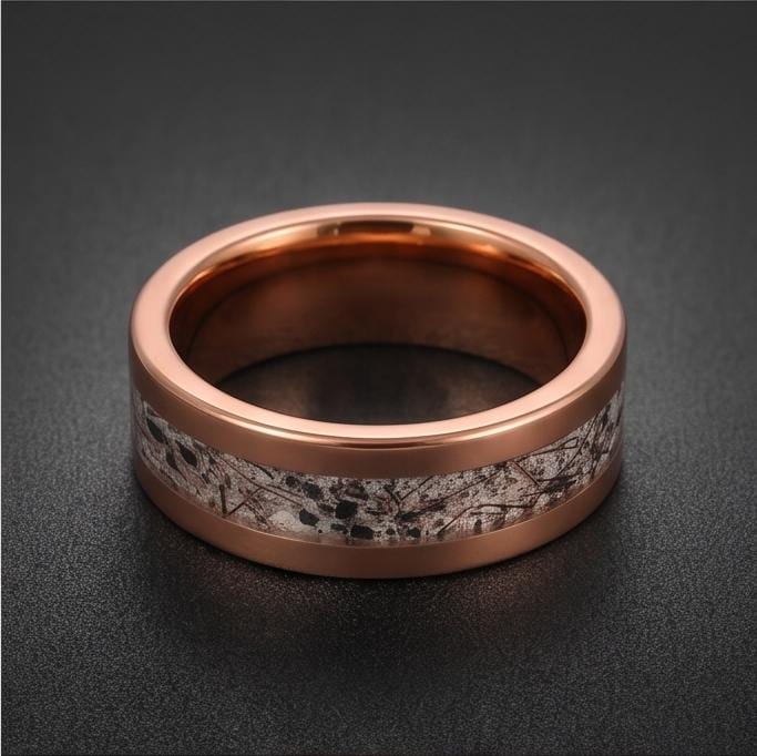 Rutilated Quartz Ring, Rose Gold Tungsten Ring, Rose gold Wedding Ring, Mens Wedding Band, Womens Ring, Anniversary Ring, Eng
