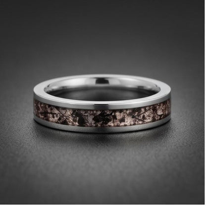 Rutilated Quartz Ring, Silver Tungsten Ring, Silver Wedding Ring, Mens Wedding Band, Womens Ring, Anniversary Ring, Engagemen
