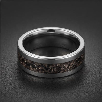 Rutilated Quartz Ring, Silver Tungsten Ring, Silver Wedding Ring, Mens Wedding Band, Womens Ring, Anniversary Ring, Engagemen