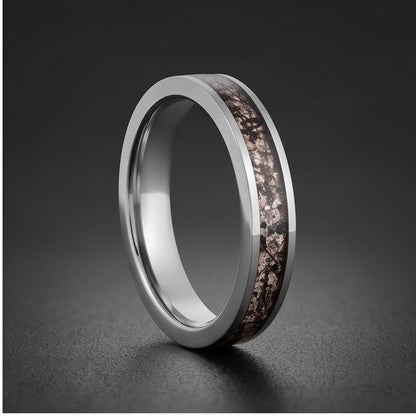 Rutilated Quartz Ring, Silver Tungsten Ring, Silver Wedding Ring, Mens Wedding Band, Womens Ring, Anniversary Ring, Engagemen