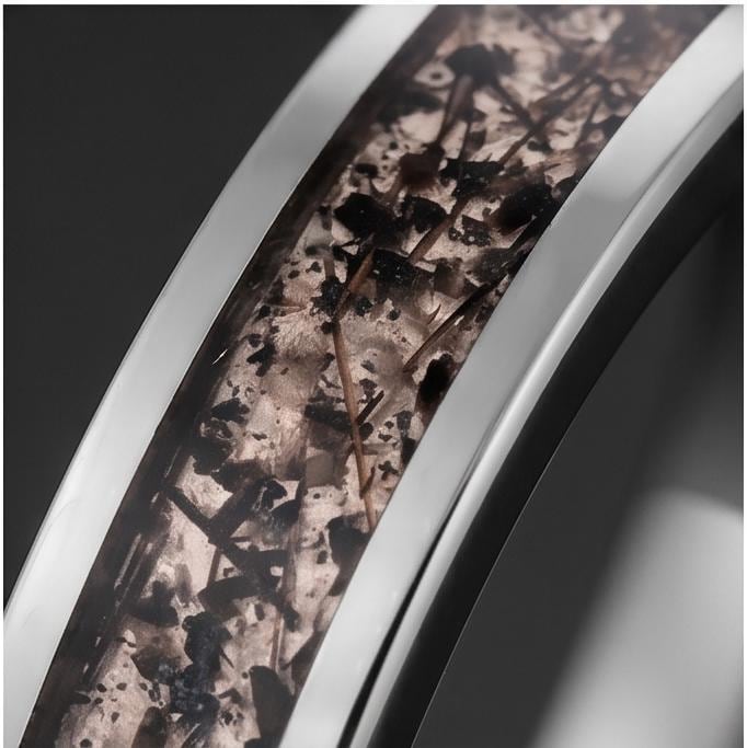 Rutilated Quartz Ring, Silver Tungsten Ring, Silver Wedding Ring, Mens Wedding Band, Womens Ring, Anniversary Ring, Engagemen