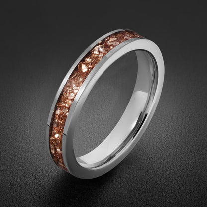 Morganite Ring, Silver Tungsten Ring, Mens Wedding Band, Womens Wedding Ring, Anniversary Gift, Comfort Fit, 4mm Ring, 8mm Ri