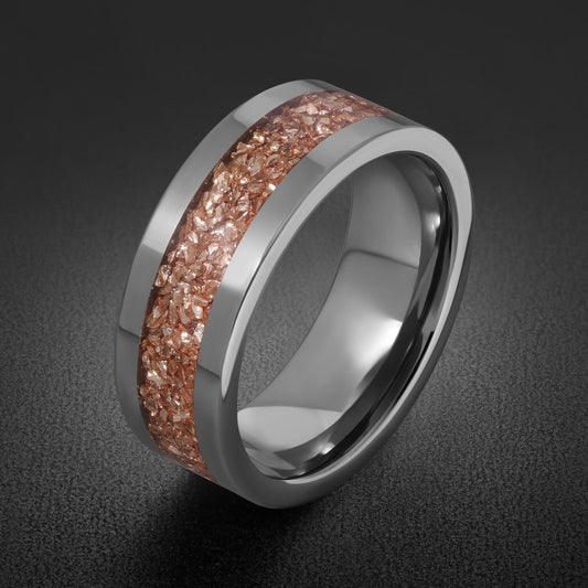 Morganite Ring, Silver Tungsten Ring, Mens Wedding Band, Womens Wedding Ring, Anniversary Gift, Comfort Fit, 4mm Ring, 8mm Ri
