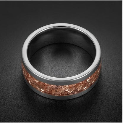 Morganite Ring, Silver Tungsten Ring, Mens Wedding Band, Womens Wedding Ring, Anniversary Gift, Comfort Fit, 4mm Ring, 8mm Ri
