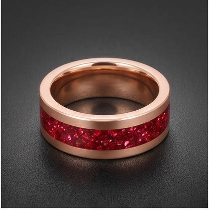 Tungsten Carbide Mens Ring ~ Rose Gold Wedding Band (4mm, 8mm) ~ Ruby Wedding Ring ~ Elegant Promise Ring ~ Engagement Gift ~