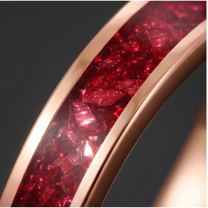 Tungsten Carbide Mens Ring ~ Rose Gold Wedding Band (4mm, 8mm) ~ Ruby Wedding Ring ~ Elegant Promise Ring ~ Engagement Gift ~