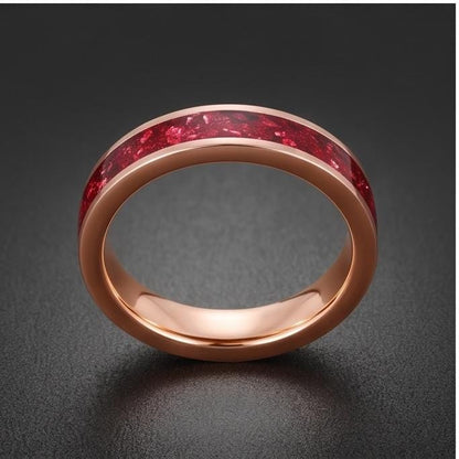 Tungsten Carbide Mens Ring ~ Rose Gold Wedding Band (4mm, 8mm) ~ Ruby Wedding Ring ~ Elegant Promise Ring ~ Engagement Gift ~