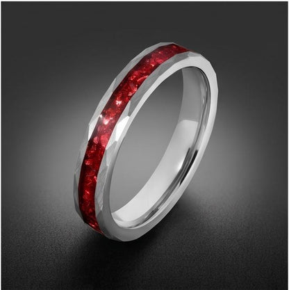 Ruby Ring, Hammered Tungsten Ring, Hammered Silver Ring, Mens Wedding Band, Womens Ring, Anniversary Ring, Engagement Ring, 4