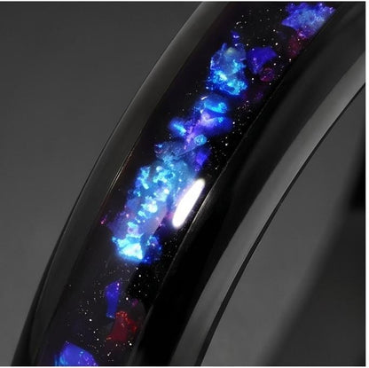 Nebula Ring, Space Ring, Galaxy Ring, Sandstone Ring, Mens Wedding Band, Womens Ring, Anniversary Ring, Engagement Ring, 4mm 