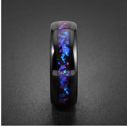 Nebula Ring, Space Ring, Galaxy Ring, Sandstone Ring, Mens Wedding Band, Womens Ring, Anniversary Ring, Engagement Ring, 4mm 