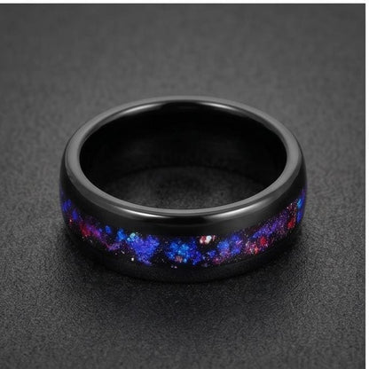 Nebula Ring, Space Ring, Galaxy Ring, Sandstone Ring, Mens Wedding Band, Womens Ring, Anniversary Ring, Engagement Ring, 4mm 