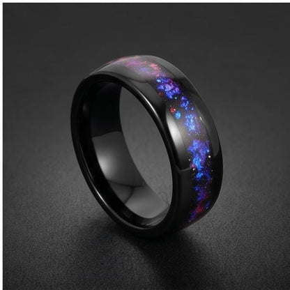 Nebula Ring, Space Ring, Galaxy Ring, Sandstone Ring, Mens Wedding Band, Womens Ring, Anniversary Ring, Engagement Ring, 4mm 