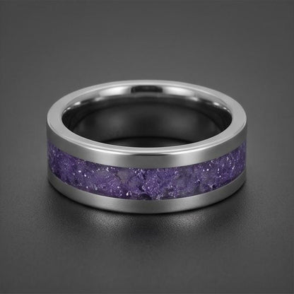 Silver Wedding Tanzanite Ring (4mm & 8mm) ~ Men Tungsten Carbide Ring ~ Elegant Tanzanite Jewelry for December Birthstone ~ S