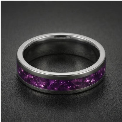 Alexandrite ring, silver tungsten ring, mens wedding band, womens wedding ring,anniversary gift,statement ring,comfort fit,4m