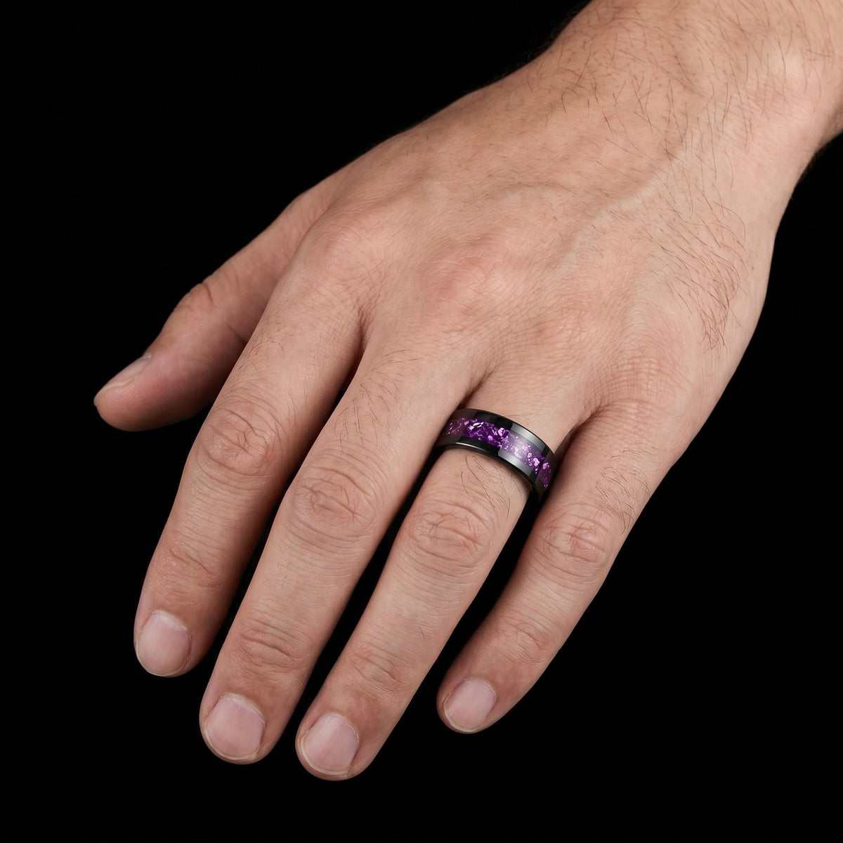 Alexandrite Ring, Black Tungsten Ring, Black Wedding Ring, Mens Wedding Band, Womens Ring, Anniversary Ring, 4mm Ring, 8mm Ri
