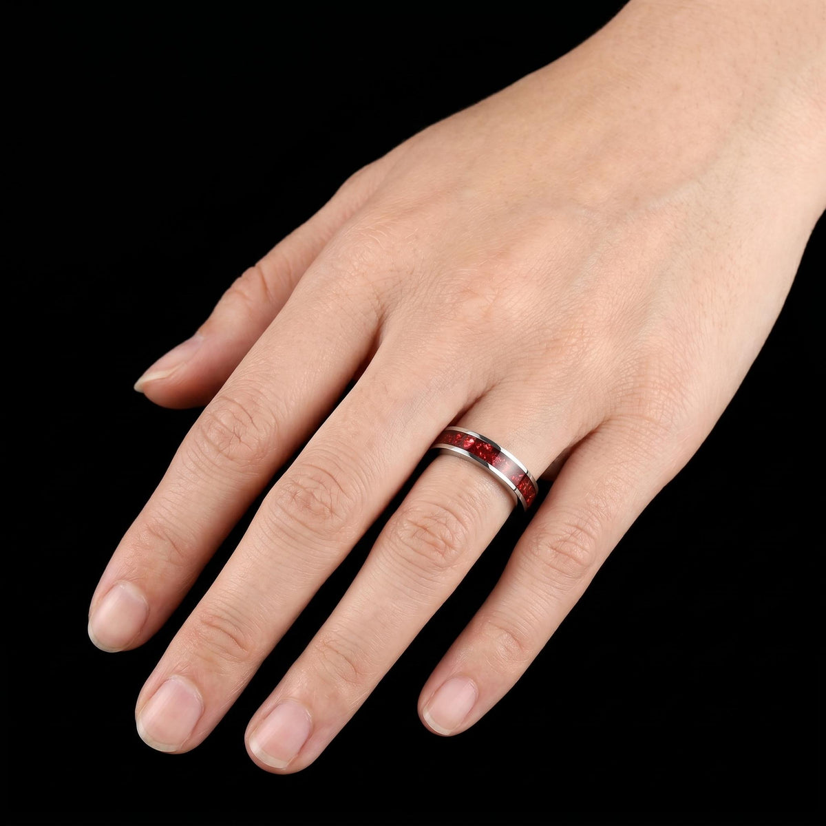 Ruby Ring, Silver Tungsten Ring, Silver Wedding Ring, Mens Wedding Band, Womens Ring, Anniversary Ring, Engagement Ring, 8mm 