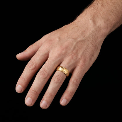 Gold Damascus Ring, Hammered Gold Ring, Gold Wedding Ring, Men Wedding Ring, Mens Ring, Anniversary Ring, Engagement Ring, 8m