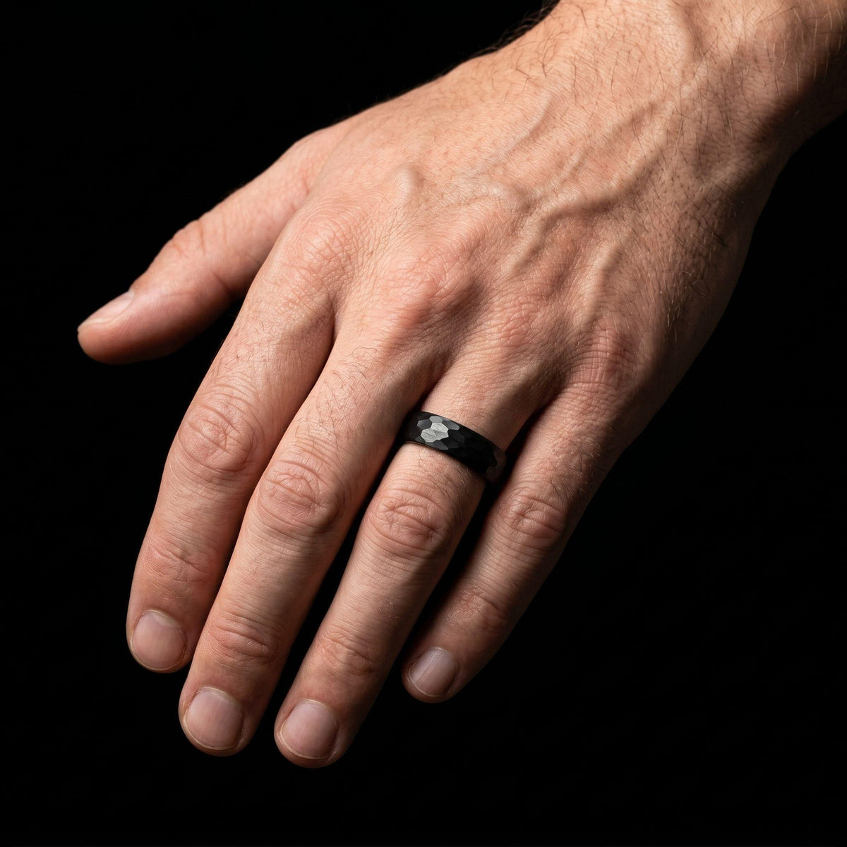 Black Hammered Tungsten Ring | 4mm Thin or 6mm Wide Wedding Band ~ Personalized Brushed Ring With Custom Engraving - image 18