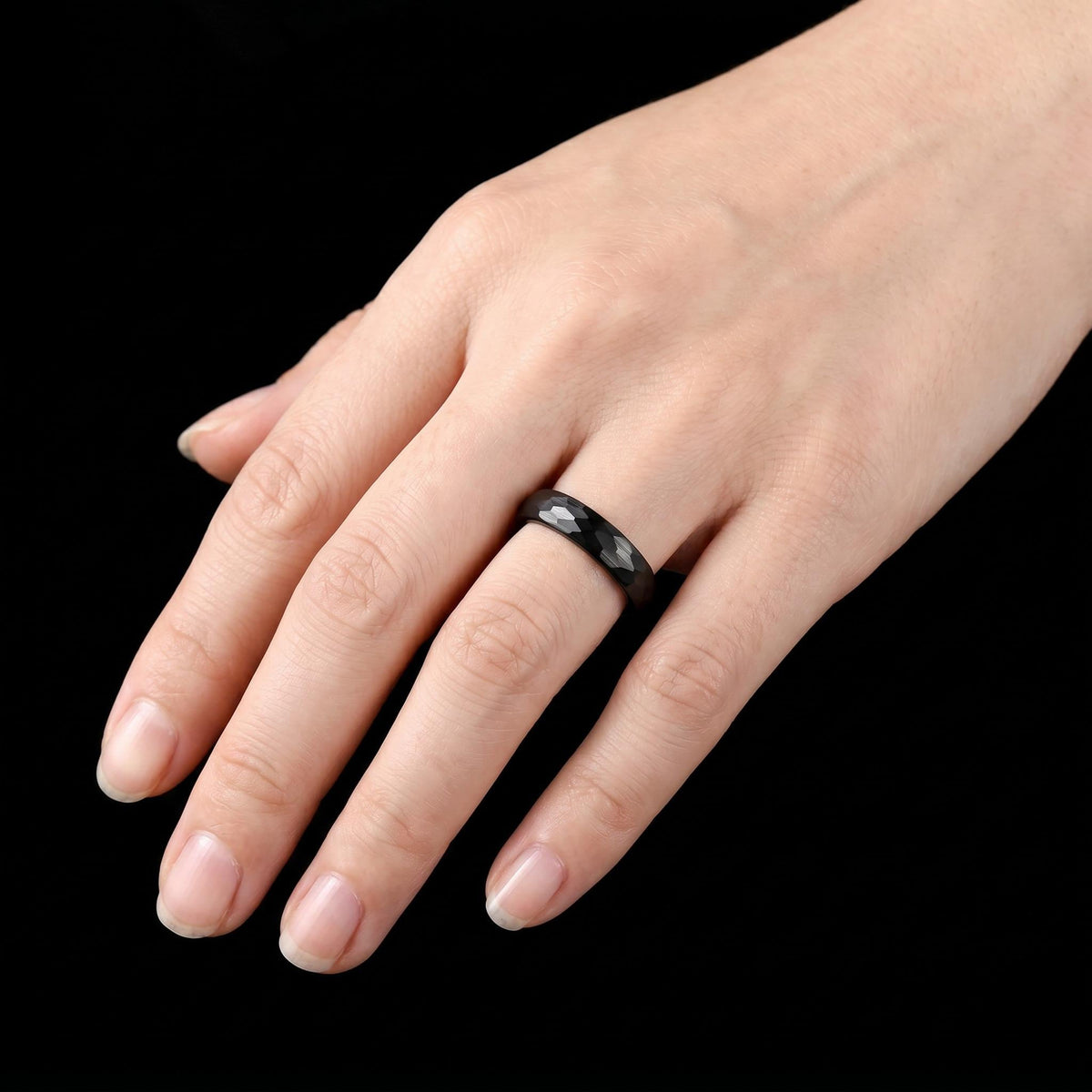 Black Hammered Tungsten Ring | 4mm Thin or 6mm Wide Wedding Band ~ Personalized Brushed Ring With Custom Engraving - image 20