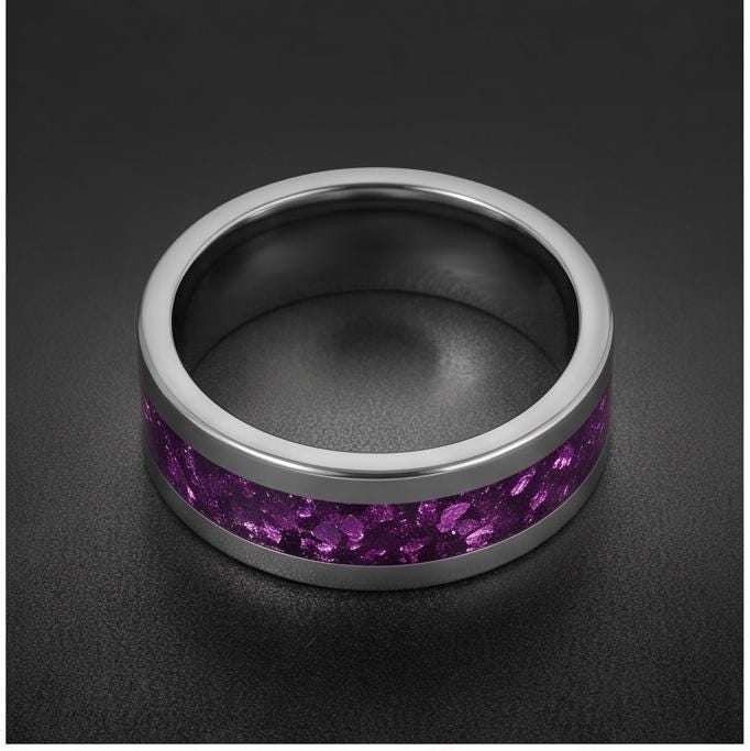 Alexandrite Ring, Silver Tungsten Ring, Silver Wedding Ring, Mens Wedding Band, Womens Ring, Anniversary Ring, 8mm Ring, 4mm 