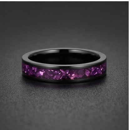 Alexandrite Ring, Black Tungsten Ring, Black Wedding Ring, Mens Wedding Band, Womens Ring, Anniversary Ring, 8mm Ring, 4mm Ri