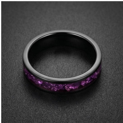 Alexandrite Ring, Black Tungsten Ring, Black Wedding Ring, Mens Wedding Band, Womens Ring, Anniversary Ring, 8mm Ring, 4mm Ri