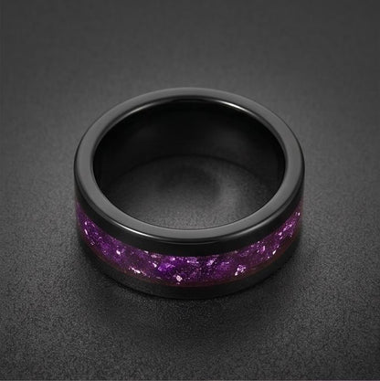 Alexandrite Ring, Black Tungsten Ring, Black Wedding Ring, Mens Wedding Band, Womens Ring, Anniversary Ring, 4mm Ring, 8mm Ri