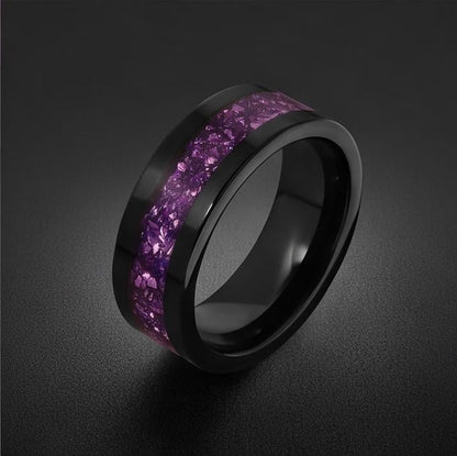 Alexandrite Ring, Black Tungsten Ring, Black Wedding Ring, Mens Wedding Band, Womens Ring, Anniversary Ring, 4mm Ring, 8mm Ri